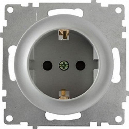 Розетка с заземлением без рамки OneKeyElectro Florence 1-м. серый картинка